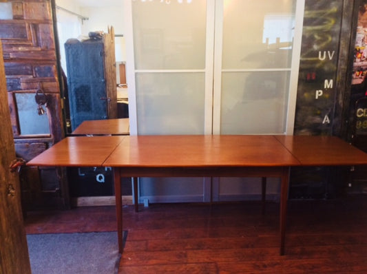 MCM Teak Dining Table Surfboard Extendable REFINISHED up 8ft - Mid Century Modern Toronto