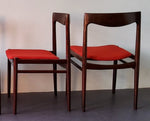 2 REFINISHED will be REUPHOLSTERED Mid Century Modern Rosewood Chairs by Lübke 9