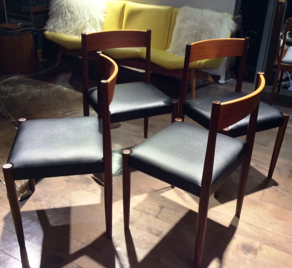 4 Poul Volther for Frem Rojle Mid Century Modern Teak Chairs REFINISHED REUPHOLSTERED - Mid Century Modern Toronto