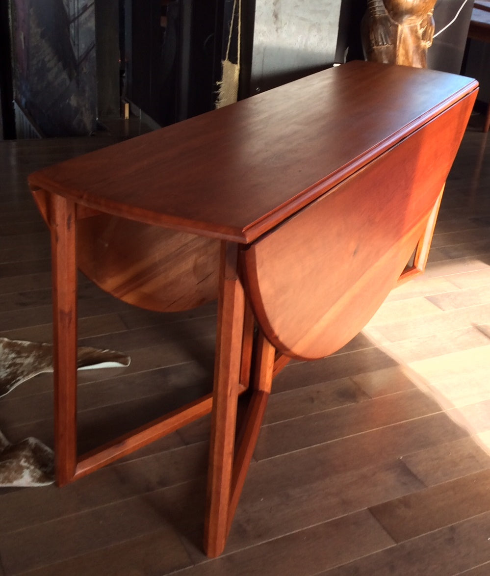 Danish MCM Solid Teak Gate-leg Drop Leaf Dining Table REFINISHED in style of Peter Hvidt and Orla Mølgaard - Mid Century Modern Toronto