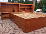 Teak MCM Queen Bedroom Set, made in Sweden, Restored, like New (platform bed, nightstands, his and her dressers) - Mid Century Modern Toronto 4