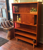 Danish MCM Teak Display Bookcase Bar Narrow REFINISHED 35.5