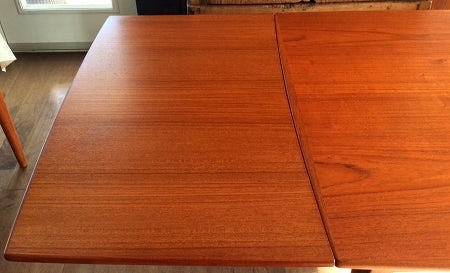 Danish Mid Century Modern Teak Dining Table Surfboard Extendable REFINISHED - Mid Century Modern Toronto