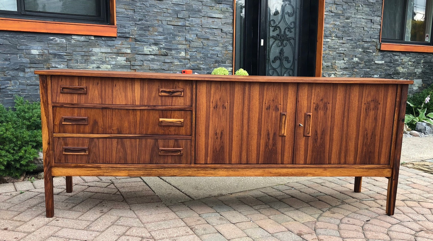 REFINISHED MCM Rosewood Sideboard TV Console 78" perfect - Mid Century Modern Toronto