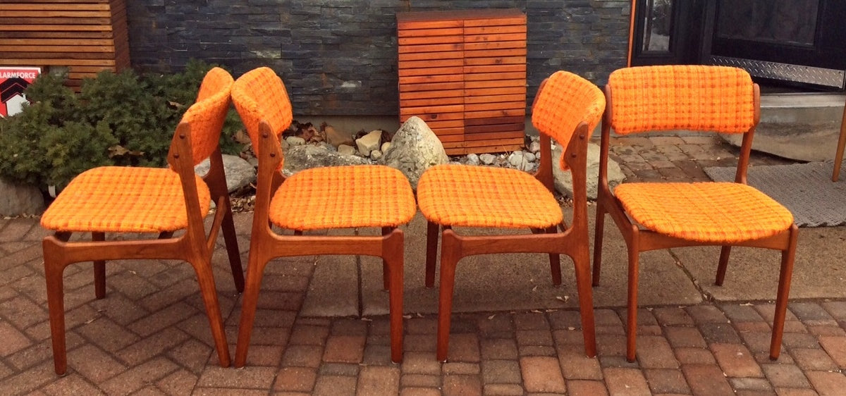 6 Erik Buch OD-49 Teak MCM Chairs REFINISHED REUPHOLSTERED, each $349 - Mid Century Modern Toronto