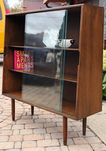 MCM Ash Walnut Bookcase Display with glass doors like new 40.5