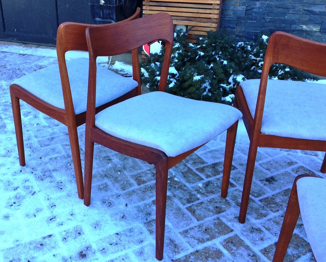 6+1 Danish Mid Century Modern Teak chairs REFINISHED REUPHOLSTERED $300 each - Mid Century Modern Toronto