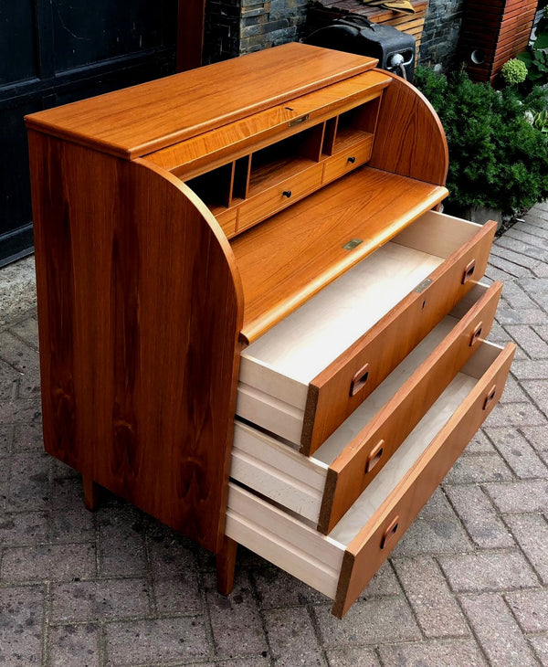 MCM Egon Ostergaard Teak Roll Top Secretary Desk Dresser - Mid Century Modern Toronto