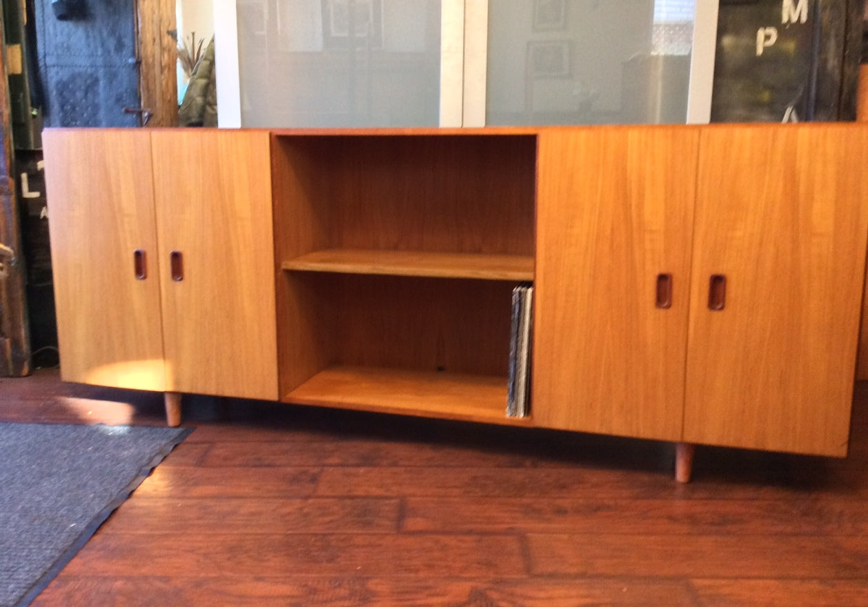 Danish Mid Century Modern Teak Display Sideboard Credenza Media Console Bookcase Long - Mid Century Modern Toronto