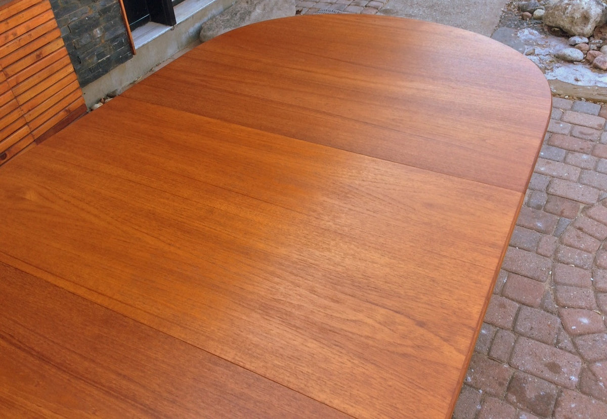 MCM Oval Teak Table Extendable REFINISHED by TROEDS 61