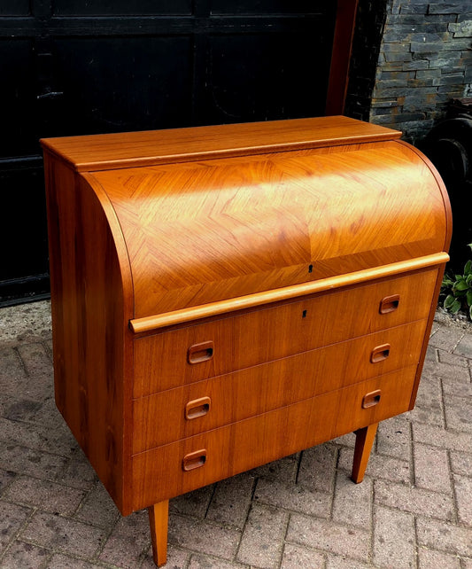 MCM Egon Ostergaard Teak Roll Top Secretary Desk Dresser - Mid Century Modern Toronto