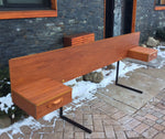 Mid Century Modern Teak Headboard with Floating Drawers Queen REFINISHED - Mid Century Modern Toronto 4