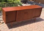 Danish Mid Century Modern Teak Sideboard TV Media Console Large 6 ft – REFINISHED - Mid Century Modern Toronto 1