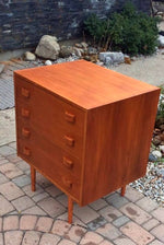 Danish Mid Century Modern Teak Dresser Chest 4 Drawers Small REFINISHED - Mid Century Modern Toronto 2