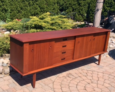 NOT AVAILABLE *****REFINISHED Danish MCM Teak Sideboard TV Media Console 84" - Mid Century Modern Toronto