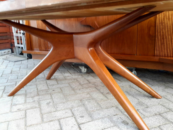Exceptional Unique A. Pearsall style Walnut MCM Dining Table & 6 Chairs, PERFECT (part of the set) - Mid Century Modern Toronto