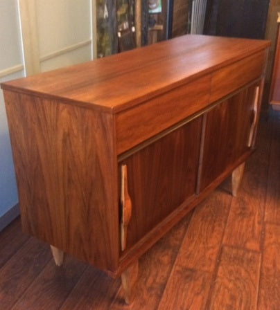 Mid Century Modern Walnut Sideboard Media TV Console REFINISHED 4 ft - Mid Century Modern Toronto