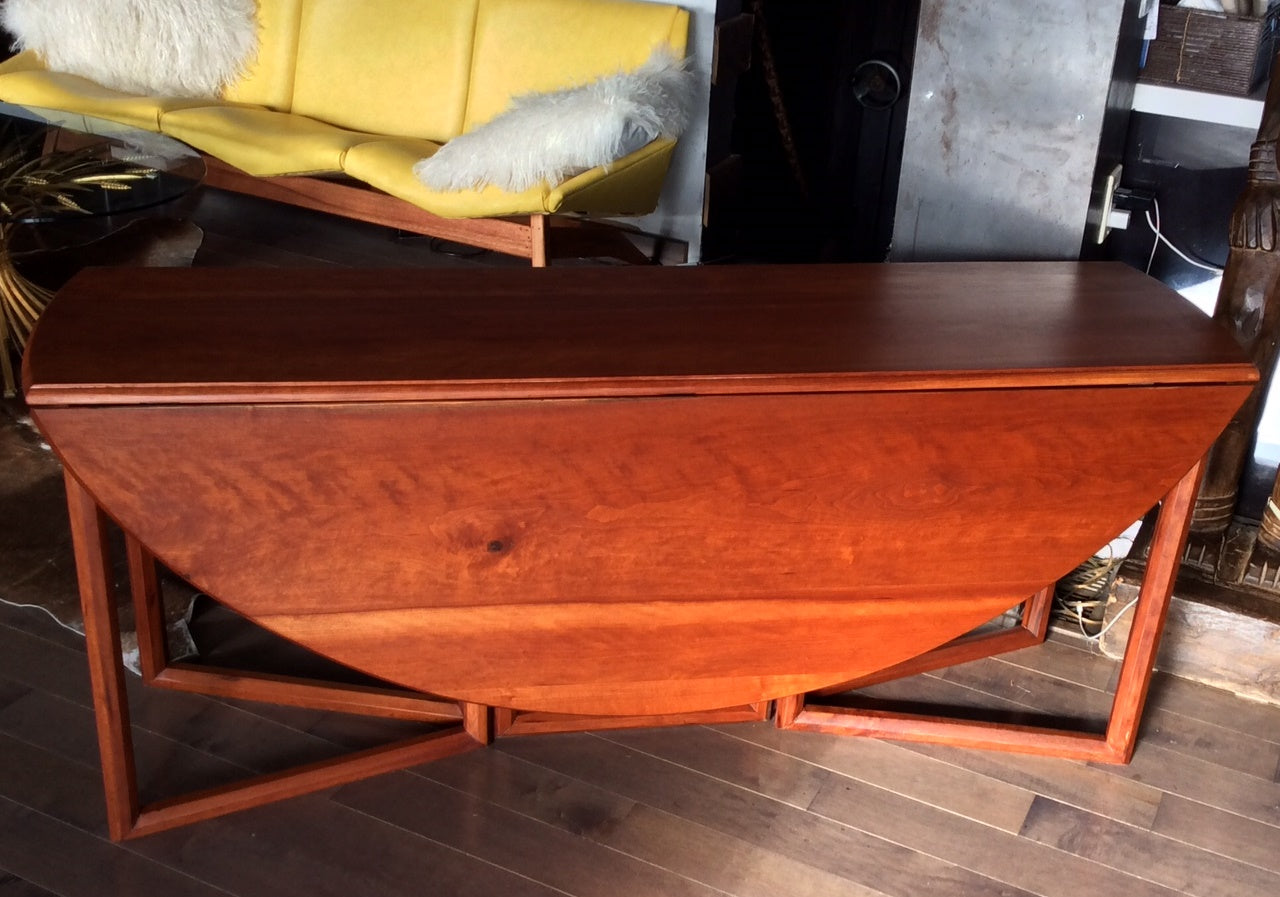 Danish MCM Solid Teak Gate-leg Drop Leaf Dining Table REFINISHED in style of Peter Hvidt and Orla Mølgaard - Mid Century Modern Toronto