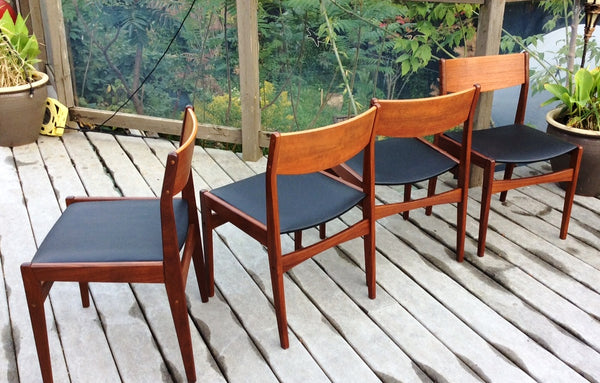 Set of 4 Poul Volther for Frem Rojle Mid Century Modern Teak Dining Chairs REUPHOLSTERED - Mid Century Modern Toronto