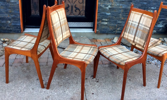 Set of 4 Danish Mid Century Modern Solid Teak Chairs, each $120 - Mid Century Modern Toronto