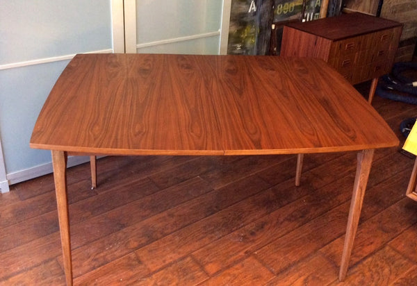 Mid Century Modern Walnut Dining Table Extendable w 1 leaf REFINISHED - Mid Century Modern Toronto
