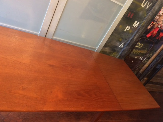 MCM Teak Dining Table Surfboard Extendable REFINISHED up 8ft - Mid Century Modern Toronto