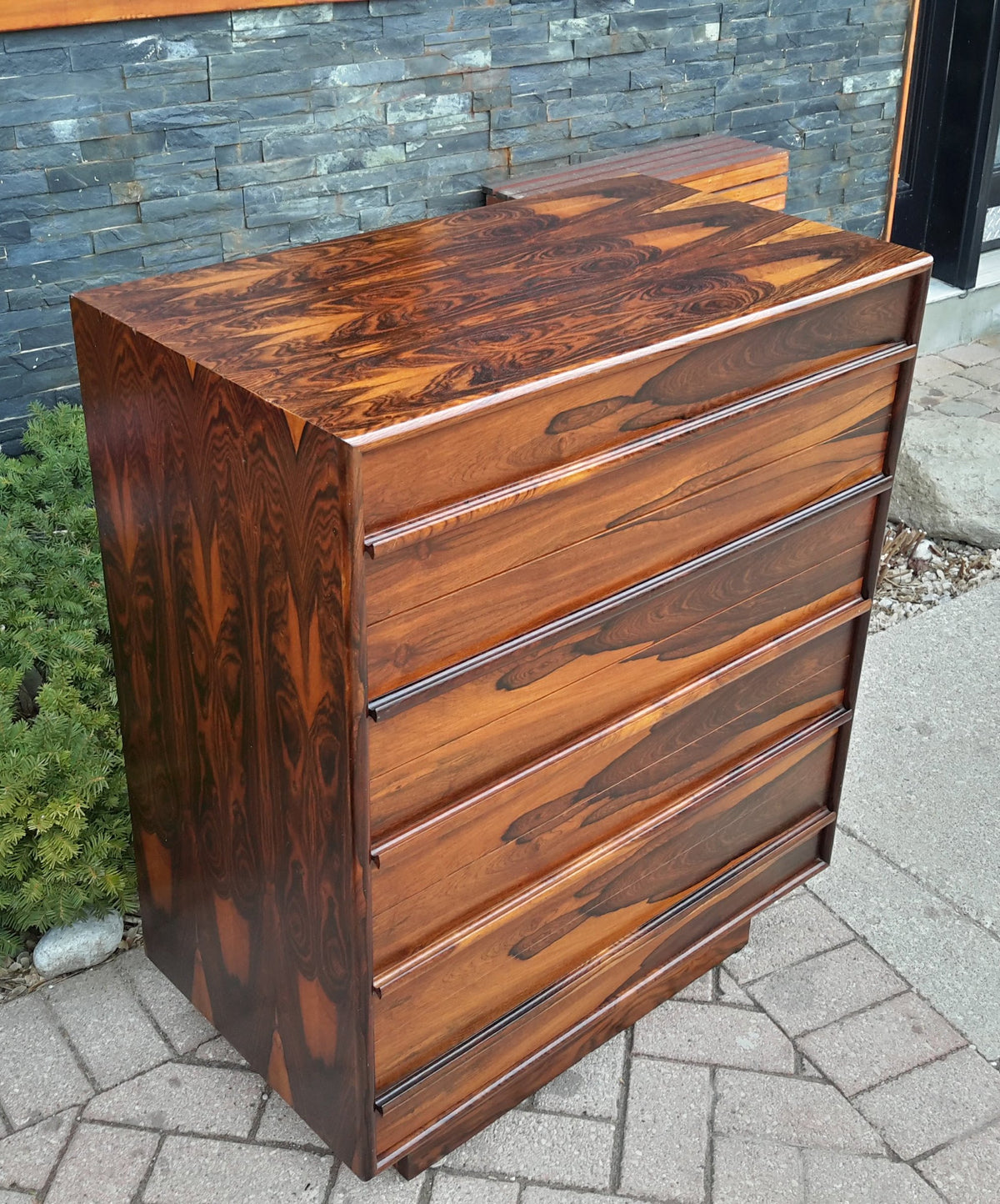 Danish MCM Rosewood Dresser Tallboy 5 Drawers RESTORED 32