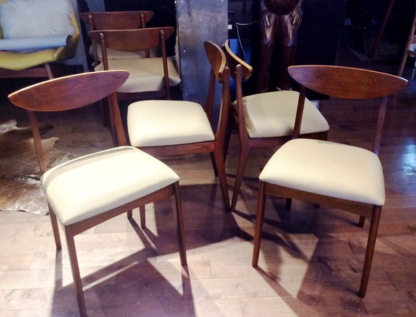 6 Mid Century Modern Walnut Dining Chairs REUPHOLSTERED like NEW - Mid Century Modern Toronto