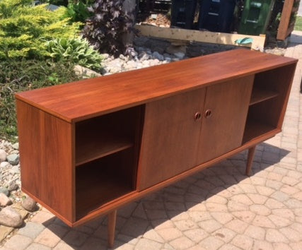 Danish Mid Century Modern Teak Sideboard TV Media Console Large 6 ft – REFINISHED - Mid Century Modern Toronto