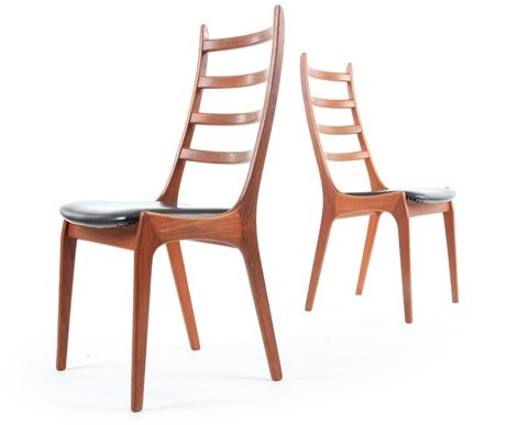 ON HOLD  6 Danish MCM Teak Chairs by Kai Kristiansen REUPHOLSTERED Grey - Mid Century Modern Toronto