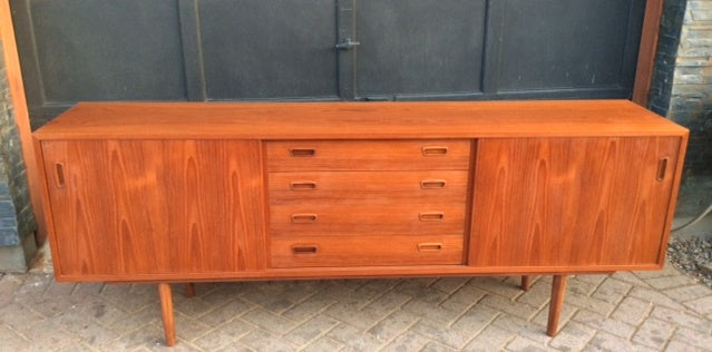 REFINISHED Danish MCM Teak Sideboard TV Media Console 79" by Hornslet Mobelfabric - Mid Century Modern Toronto