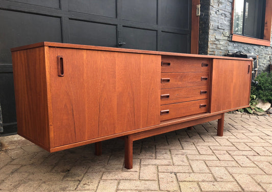 REFINISHED Danish MCM  Teak Sideboard Media TV Console 84" - Mid Century Modern Toronto