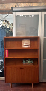 REFINISHED Teak MCM Danish Display Bookcase Bar Narrow 35.5