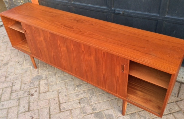 REFINISHED Danish MCM Teak Sideboard TV Media Console 79" by Hornslet Mobelfabric - Mid Century Modern Toronto