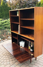 Restored Danish Modern Rosewood Bookcase Display Bar by Poul Hundevad, 54