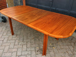 MCM Danish Teak Table Extendable Self Storing  REFINISHED 57