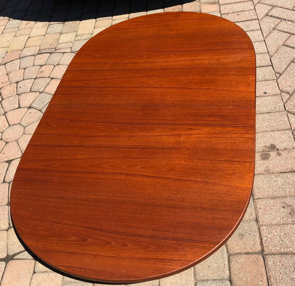 MCM Oval Teak Table Extendable REFINISHED by TROEDS 61"-83", treated for durability - Mid Century Modern Toronto