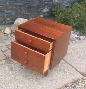 REFINISHED Mid Century Modern Walnut Night Stand - Mid Century Modern Toronto