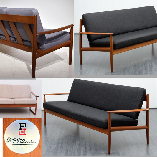 REFINISHED MCM Teak 3-Seater Sofa by Grete Jalk for France & Son, model 118; will have new custom made cushions - Mid Century Modern Toronto