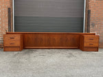 REFINISHED Mid Century Modern Teak King Bed w Storage Drawers & 2 Nightstands 10