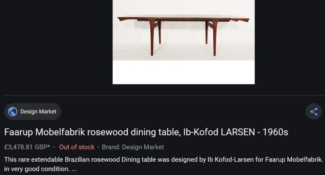 Sold***REFINISHED Danish MCM Teak Draw Leaf Table by Ib Kofod-Larsen for Faarup, 6 ft- 98"