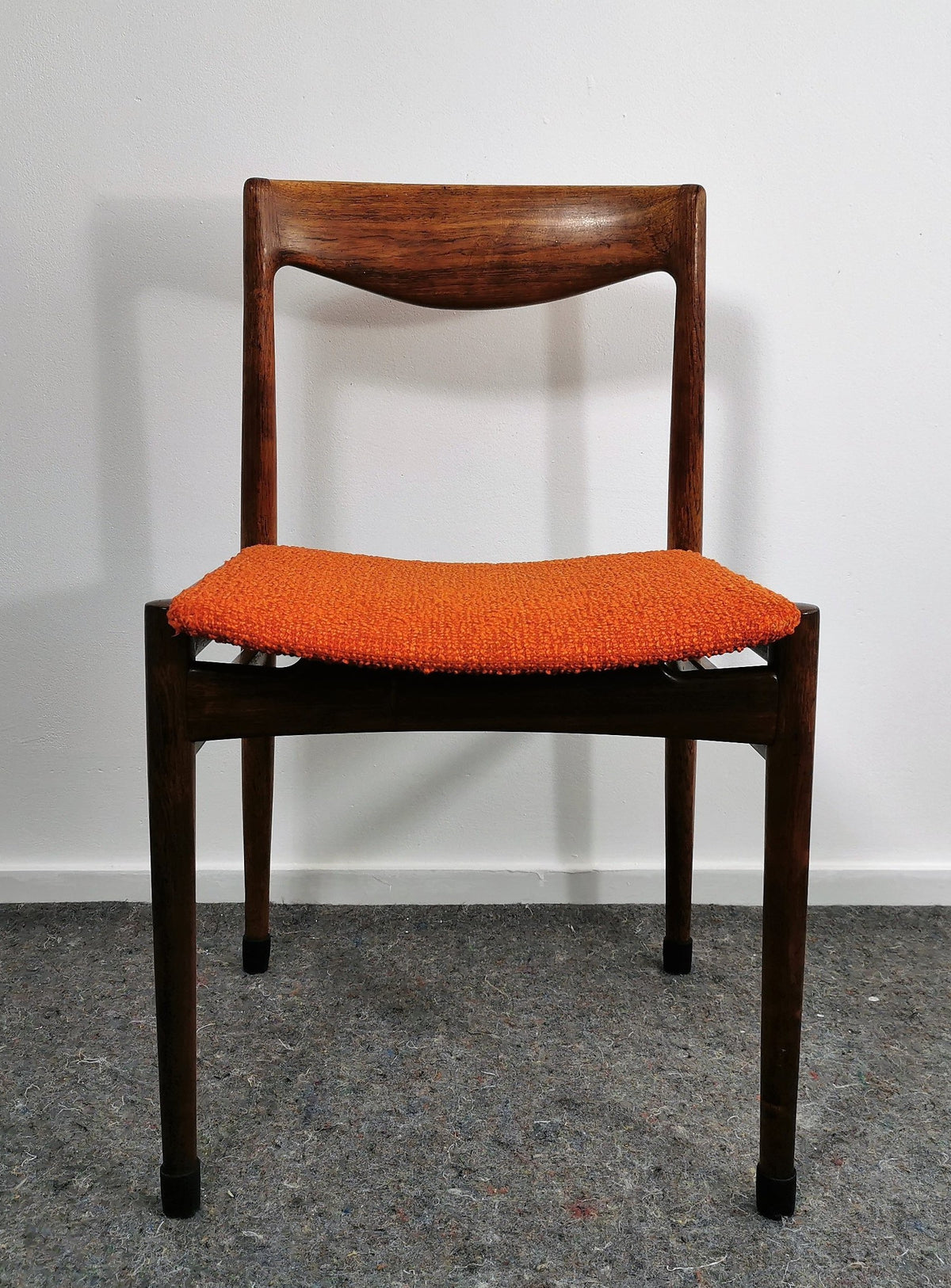 2 REFINISHED will be REUPHOLSTERED Mid Century Modern Rosewood Chairs by Lübke