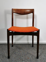 2 REFINISHED will be REUPHOLSTERED Mid Century Modern Rosewood Chairs by Lübke 10