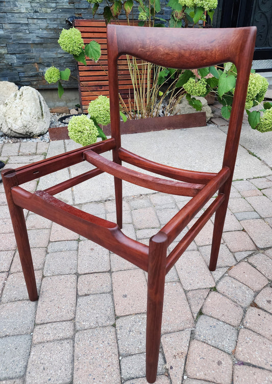 2 REFINISHED will be REUPHOLSTERED Mid Century Modern Rosewood Chairs by Lübke