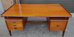 REFINISHED Mid Century Modern Teak Desk with Bookcase Back 10