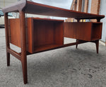 REFINISHED Mid Century Modern Teak Desk with Bookcase Back by Punch 14