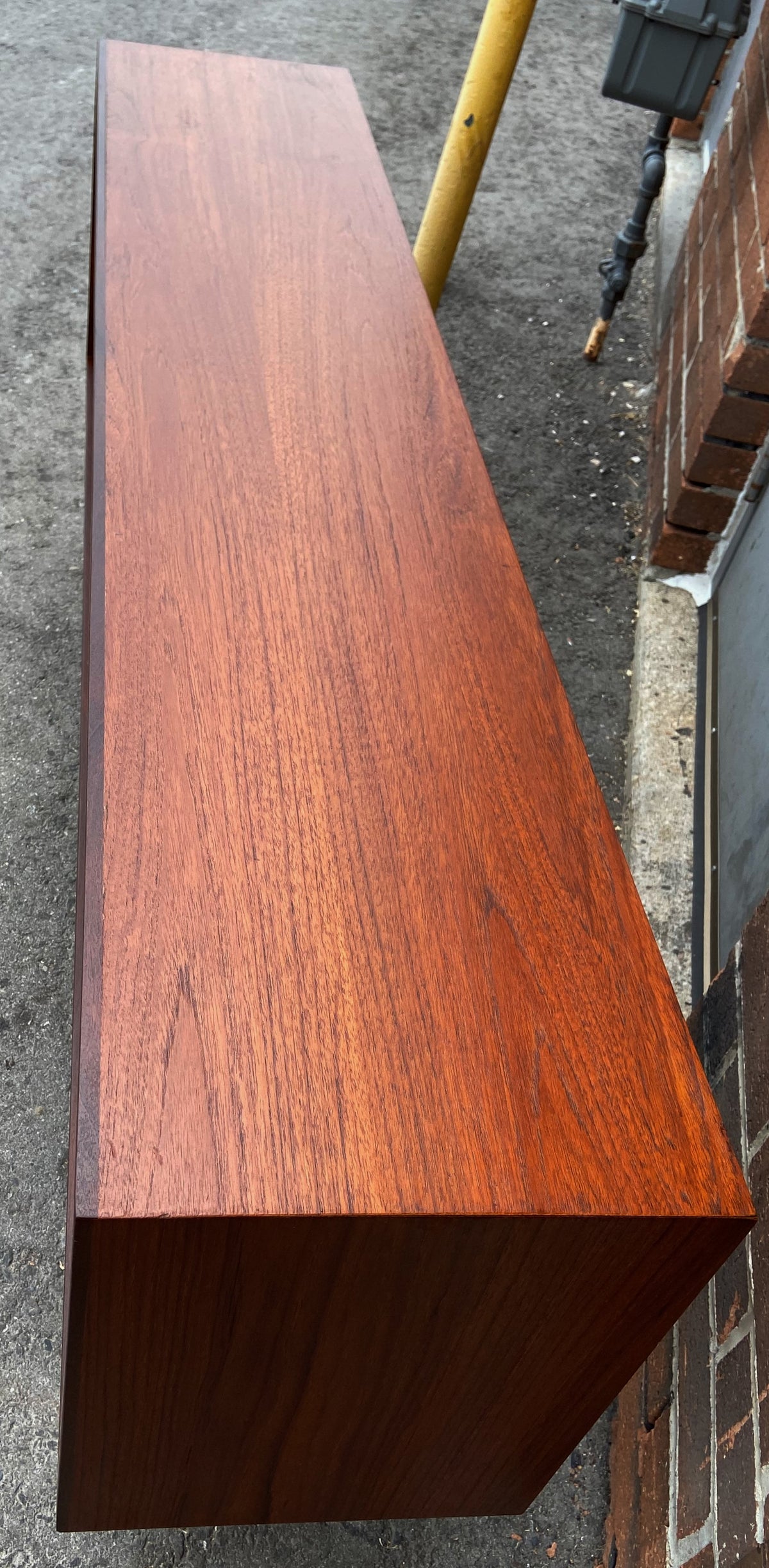REFINISHED Mid Century Modern Teak Bookcase Display Media Console 60