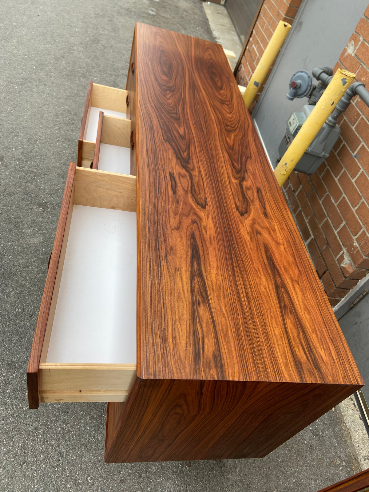 REFINISHED MCM Rosewood Dresser, Highboy & Queen Bed w Nightstands PERFECT