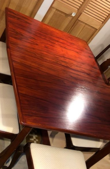 REFINISHED Danish MCM Brazilian Rosewood Table w butterfly leaf 52"-72.5" PERFECT