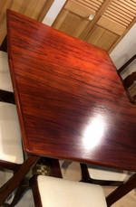 REFINISHED Danish MCM Brazilian Rosewood Table w butterfly leaf 52